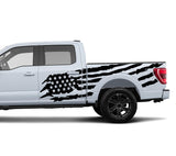 Side US flag Decal Sticker Graphic Compatible with Ford F150 Series raptor 2021-Present