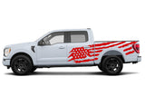 Side US flag Decal Sticker Graphic Compatible with Ford F150 Series raptor 2021-Present