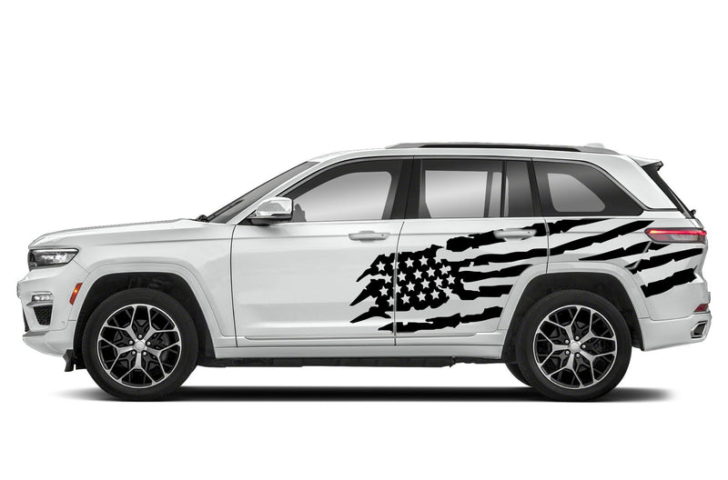 Sport US flag Decal Sticker Vinyl Side Racing Stripe Kit Compatible with Jeep Grand Cherokee WK2 SRT base 2011-Present