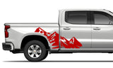 Side mountains sticker, design for Chevrolet Silverado decal 2019 - Present