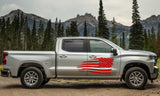 Side door US flag sticker, design for Chevrolet Silverado decal 2019 - Present