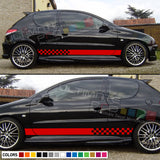 Decal Sticker Side Racing Stripes Compatible with Peugeot 206 GTi RC 1998–Present