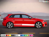Decal Sticker Side Sport Stripe Kit Compatible with Audi A3 2008-Present