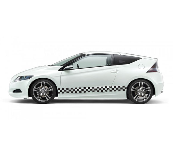 Checkered flag Decal Sticker Vinyl Side Racing Stripes Compatible with Honda CR-Z 2010-Present