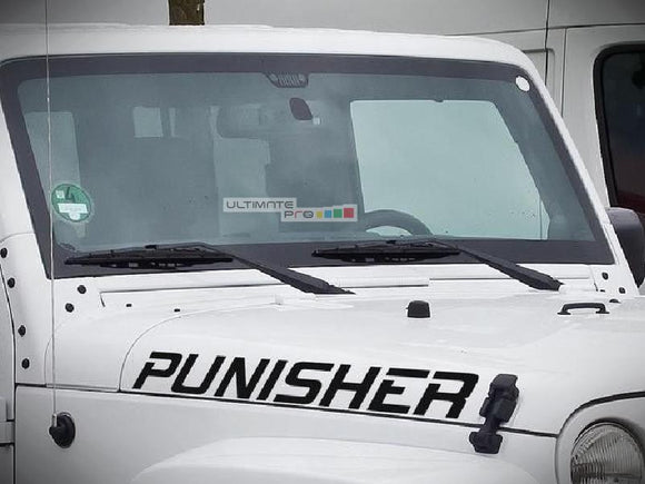 Decal Sticker Vinyl Hood Punisher Letters Jeep Wrangler JK Unlimited Rubicon Sahara Sport S