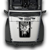 Hood Eagle-USA Stripes, Decals Compatible with Jeep Wrangler JK 2010-Present
