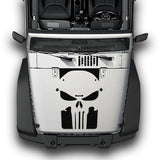 Hood Punisher Stripes, Decals Compatible with Jeep Wrangler JK 2010-Present