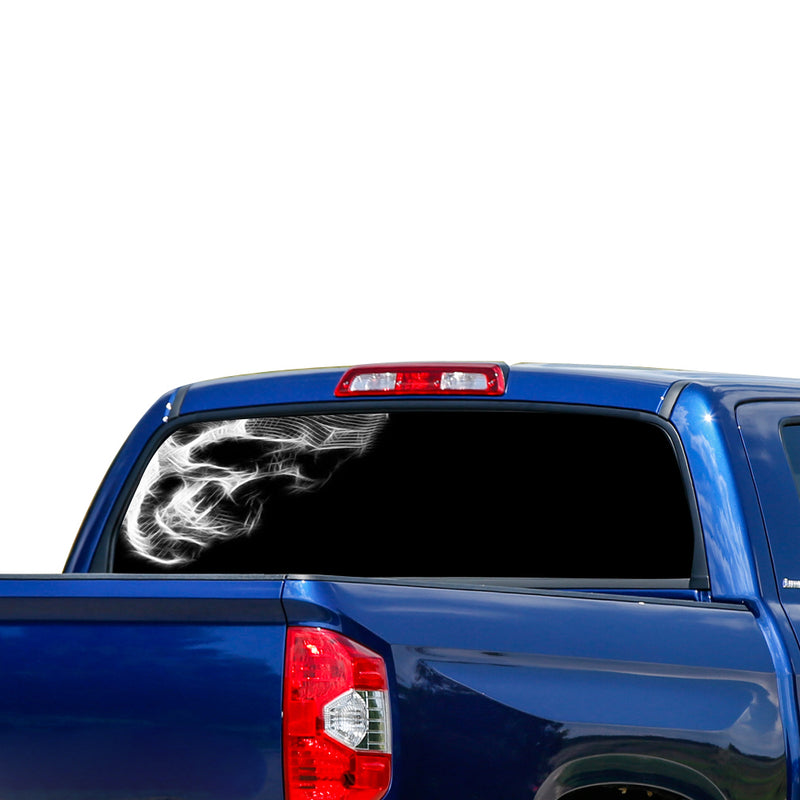 Half Skull Perforated for Toyota Tundra decal 2007 - Present