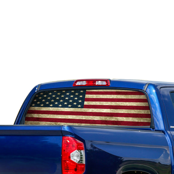 Flag USA Perforated for Toyota Tundra decal 2007 - Present