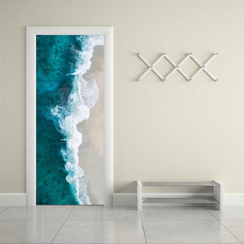 Modern Home Door Decal vinyl Sea View Design printed Wallpaper