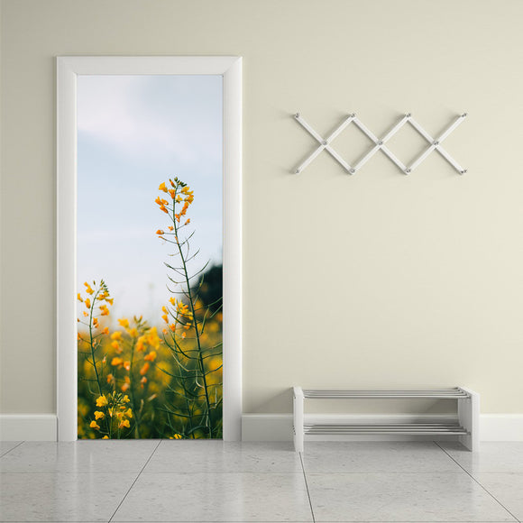 Door Decal Decoration vinyl Nature Flowers Design printed Wallpaper