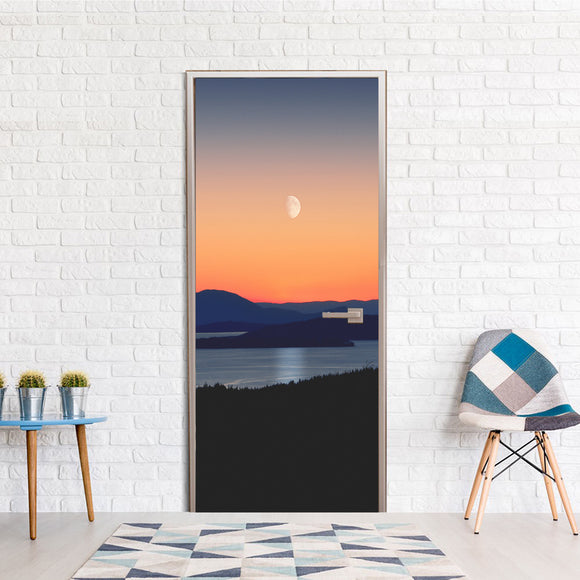 Modern Home Door Decal vinyl Sunrise Design printed Wallpaper