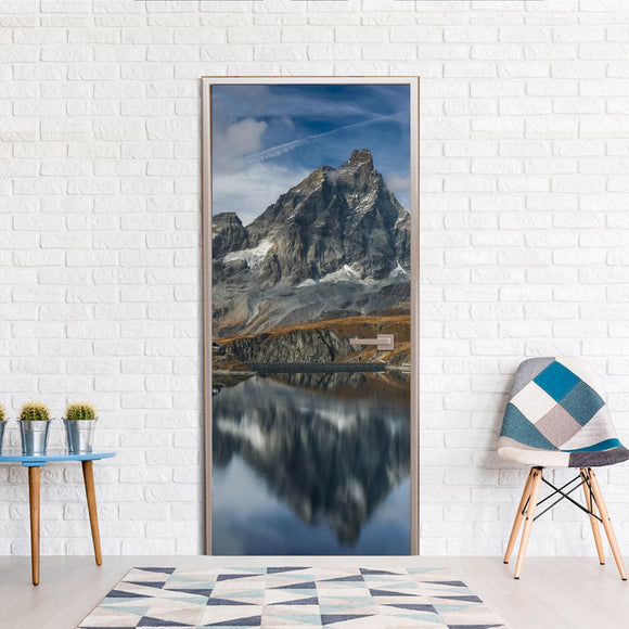 Modern Home Door Decal vinyl Mountains Design printed Wallpaper