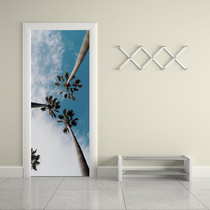 Door Decal Decoration vinyl Palms Tree Sky printed Wallpaper
