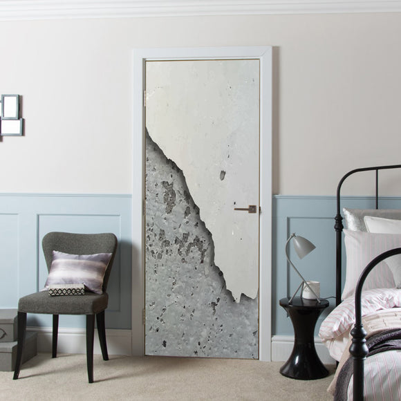 Door Cover with Decal Vinyl Old Wall printed Wallpaper