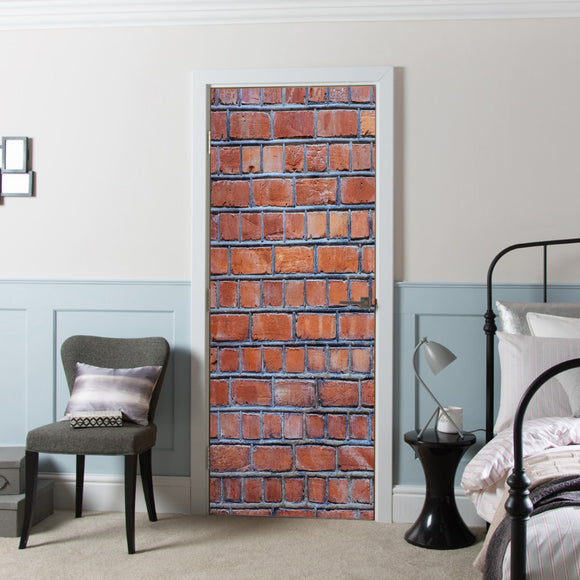 Decal Cover for Door Brick Wall view printed Wallpaper