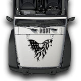 Hood Eagle Stripes, Decals Compatible with Jeep Wrangler JK 2010-Present