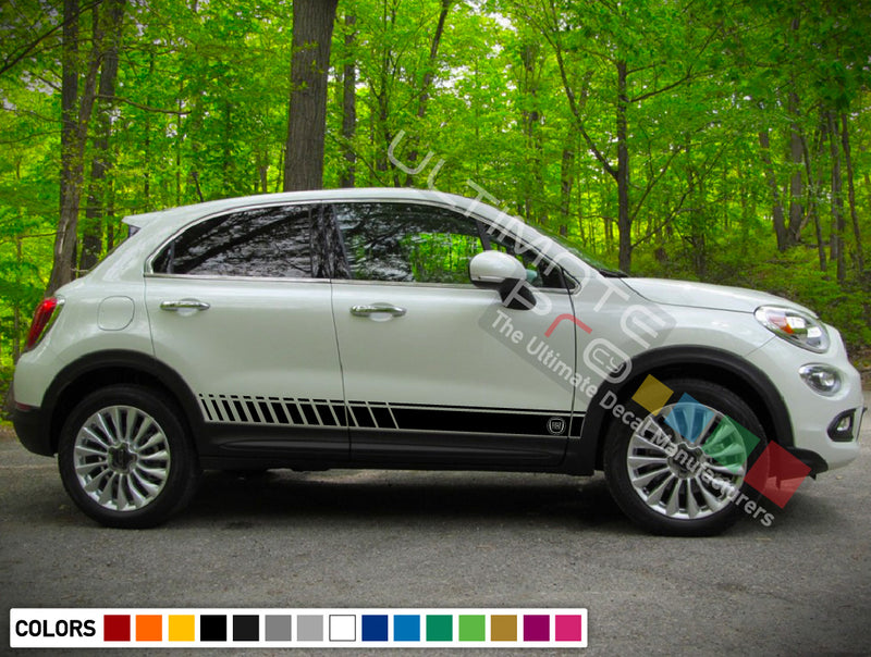 Racing Side Stripes Decal For Fiat 500X 2016 - Present