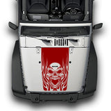 Hood Fire Skull Stripes, Decals Compatible with Jeep Wrangler JK 2010-Present