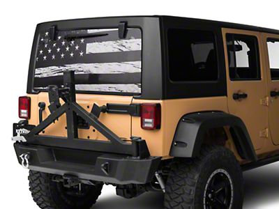 Flag USA Perforated for Jeep Wrangler JL, JK decal 2007 - Present