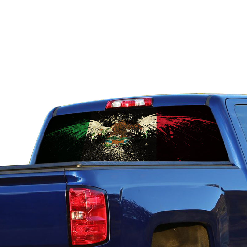 Mexico Eagle Flag Perforated for Chevrolet Silverado decal 2015 - Present