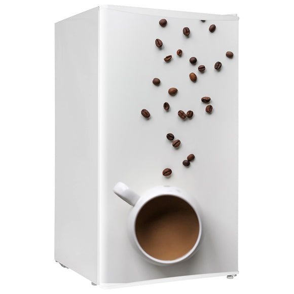 Decals for Mini Refrigerator vinyl cofee 2 Design Fridge Decals, Wrap