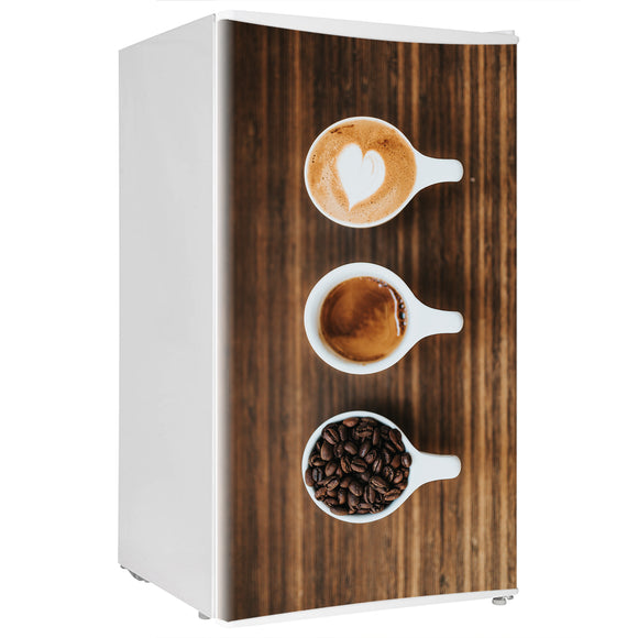 Decals for Mini Refrigerator vinyl cofee 3 Design Fridge Decals, Wrap