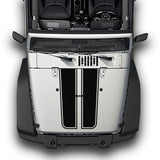 Hood Plain Stripes, Decals Compatible with Jeep Wrangler JK 2010-Present