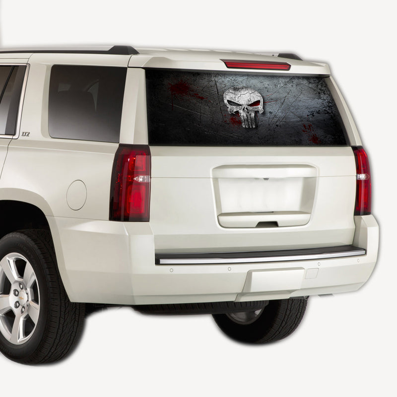 Perforate Punisher Skull, vinyl design for Chevrolet Tahoe decal 2008 - Present