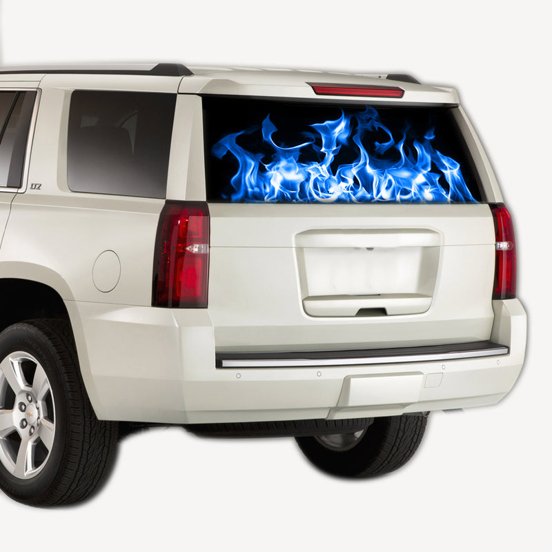 Perforate blue flames, vinyl design for Chevrolet Tahoe decal 2008 - Present