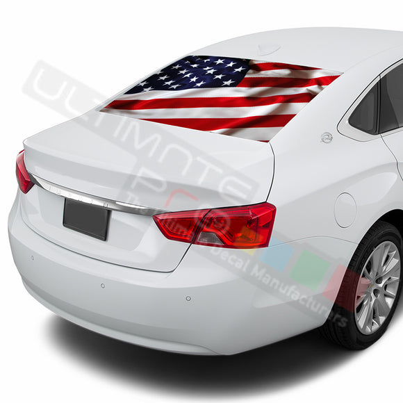 USA Flag Perforated decal Chevrolet Impala graphics vinyl 2015-Present