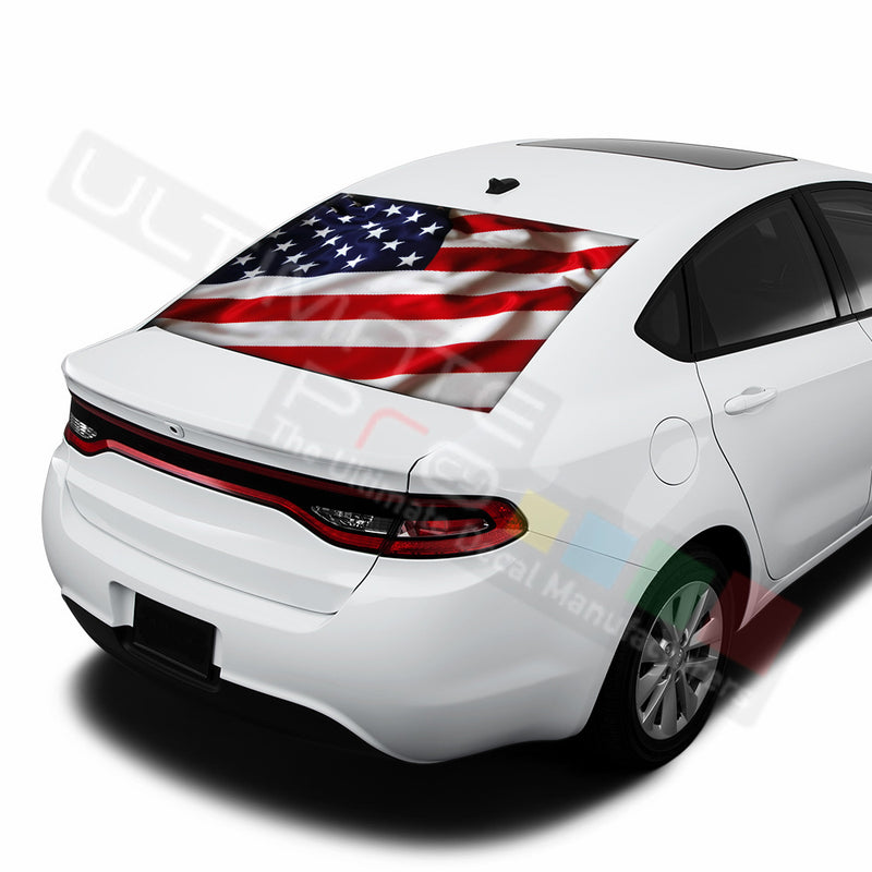 USA Flag graphics Perforated Decals Dodge Dart 2015 - Present