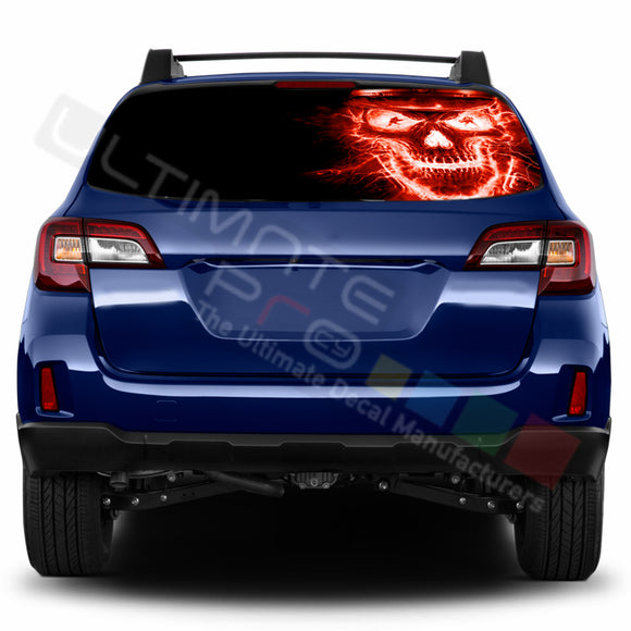 Skull Perforated Decals stickers compatible with Subaru Outback