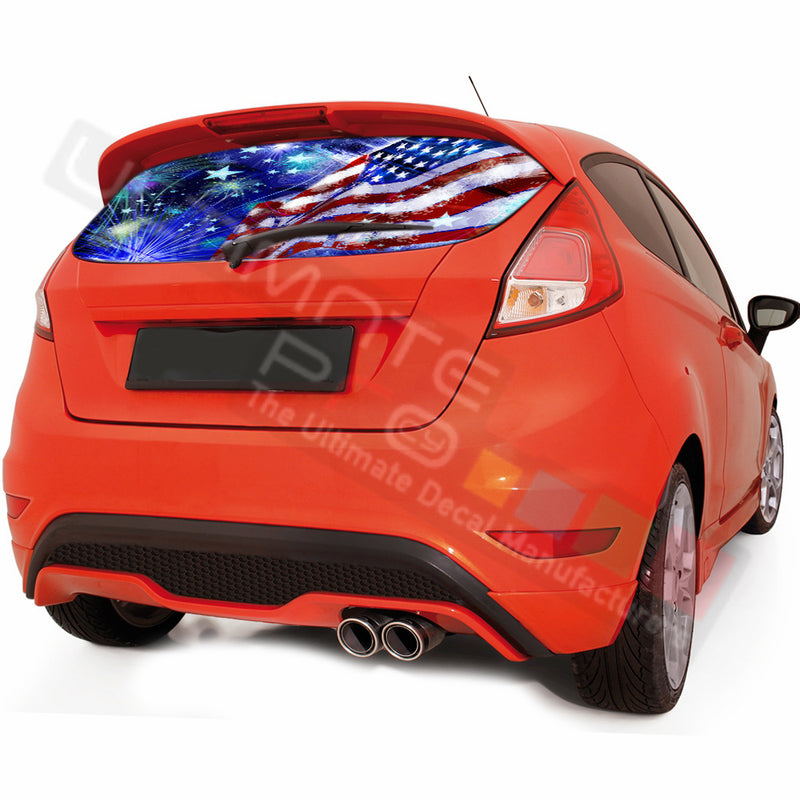 4th July graphics Perforated Decals Ford Fiesta 2008-Present