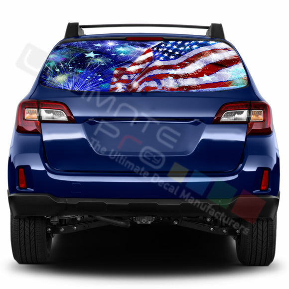 4th July Perforated Decals stickers compatible with Subaru Outback