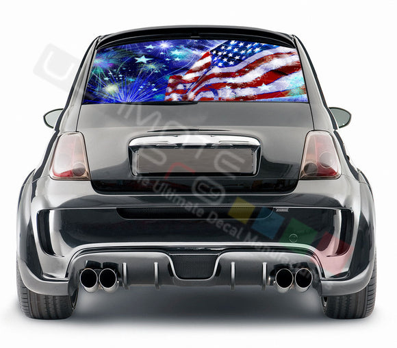 4th July graphics Perforated Decals Fiat 500 Abarth 2007 - Present