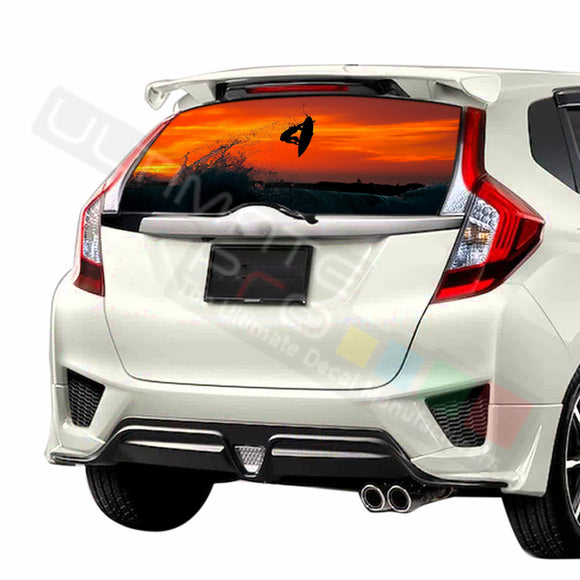 Surf graphics Perforated Decals stickers compatible with Honda Fit