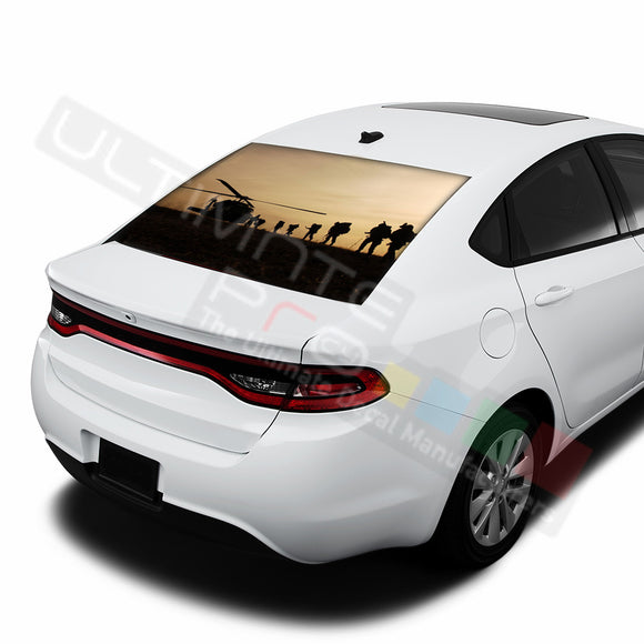 Army graphics Perforated Decals Dodge Dart 2015 - Present