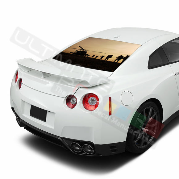 Army graphics Perforated Decals Nissan GT-R R35 2007-Present