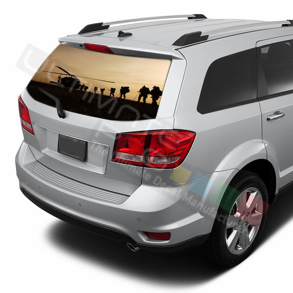 Army graphics Perforated Decals Dodge Journey 2009 - Present