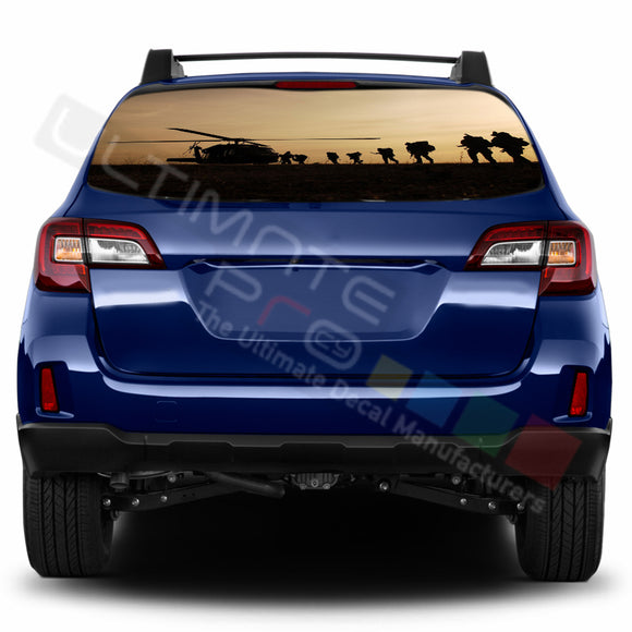 Army Perforated Decals stickers compatible with Subaru Outback