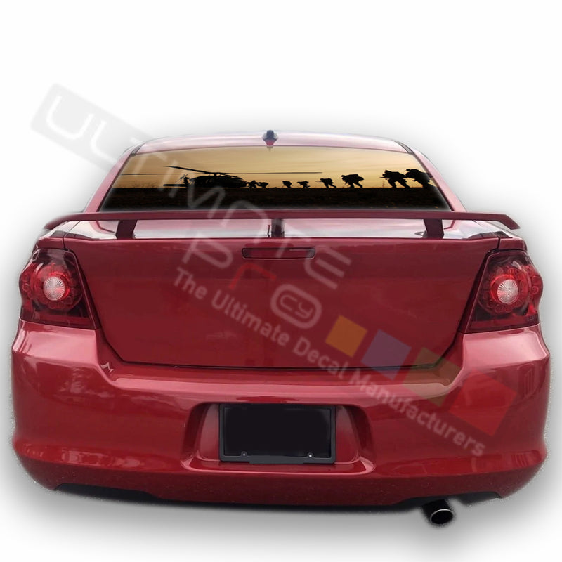 Army graphics Perforated Decals Dodge Avenger 2007 - Present