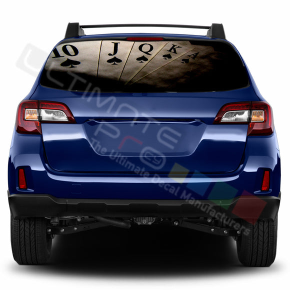 Poker Perforated Decals stickers compatible with Subaru Outback