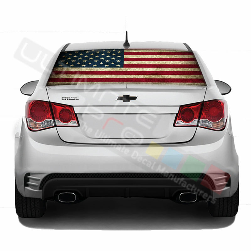 Flag USA Perforated decal Chevrolet Cruz graphics vinyl 2009 - Present