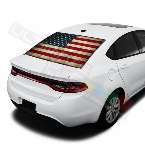 USA Flag 1 graphics Perforated Decals Dodge Dart 2015 - Present