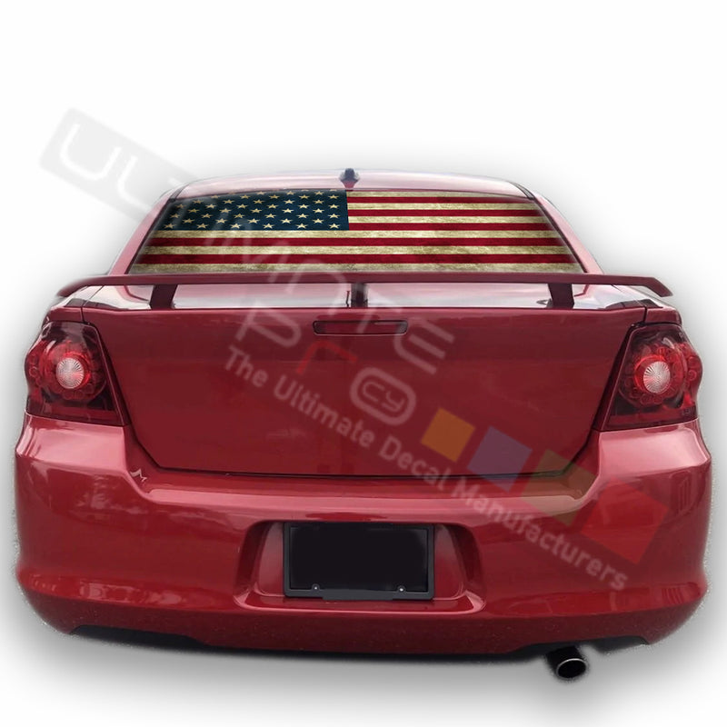 USA Flag 1 graphics Perforated Decals Dodge Avenger 2007 - Present