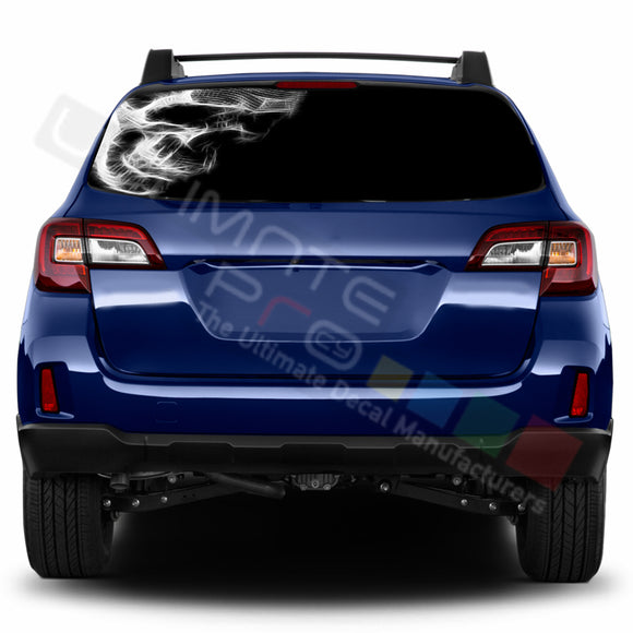 Skull 1 Perforated Decals stickers compatible with Subaru Outback