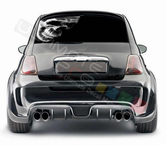 Skull 1 graphics Perforated Decals Fiat 500 Abarth 2007 - Present