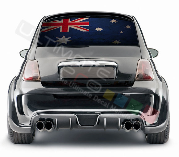 Australian graphics Perforated Decals Fiat 500 Abarth 2007 - Present