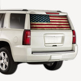 Perforate Flag USA graphics, vinyl design for Chevrolet Tahoe decal 2008 - Present